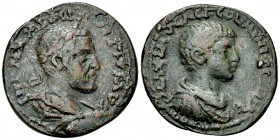 Maximinus I with Maximus AE33, Ninica-Claudiopolis 

Maximinus I Thrax (235-238 AD) with Maximus. AE33 (15.89 g), Cilicia, Ninica-Claudiopolis.
Obv...