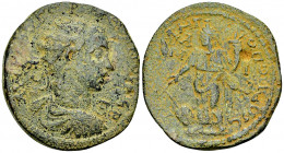 Gordianus III AE38, Tarsus 

Gordianus III (238-244 AD). AE38 (26.77 g).&nbsp; Cilicia, Tarsus.
Obv. AYT K ANT ΓOPΔIANOC CEB / Π Π, Radiate and cui...