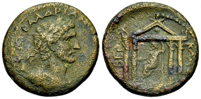 Hadrianus AE23, Tiberias 

Hadrianus (117-138 AD). AE23 (8.82 g), Judaea, Tibe...