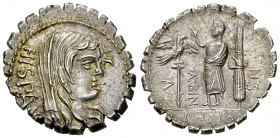 A. Postumius Albinus AR Denarius, 81 BC 

A. Postumius Albinus. AR Denarius serratus (20-21 mm, 3.89 g), Rome, 81 BC.
 Obv. Veiled head of Hispania...