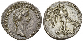 Claudius AR Denarius, Pax-Nemesis reverse 

Claudius (41-54 AD). AR Denarius (18 mm, 3.70 g), Rome, 44/45 AD.
Obv. TI CLAVD CAESAR AVG P M TR P III...