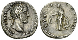 Antoninus Pius AR Denarius, Annona reverse 

Antoninus Pius (138-161 AD). AR Denarius (18 mm, 3.48 g), Rome, 151-152.
Obv. IMP CAES T AEL HADR ANTO...