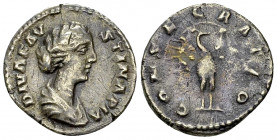 Diva Faustina II AR Denarius, Peacock reverse 

Diva Faustina II. AR Denarius (18 mm, 2.60 g), Rome.
Obv. DIVA FAVSTINA PIA, Draped bust to right....