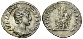 Iulia Mamaea AR Denarius, Felicitas reverse 

Severus Alexander (222-235 AD) for Iulia Mamaea. AR Denarius (19-20 mm, 3.25 g), Rome, 230.
Obv. IVLI...