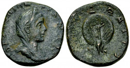Diva Mariniana AE Sestertius, rare 

Valerianus for Diva Mariniana (died before 253 AD). AE Sestertius (25-27 mm, 17.31 g). Rome, 253-260 AD.
 Obv....