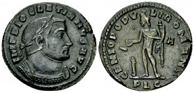 Diocletianus AE Nummus, Genius reverse 

Diocletianus (284-305 AD). AE Nummus (26-28 mm, 9.06 g), Lugdunum, c. 301-303 AD.
Obv. IMP DIOCLETIANVS AV...