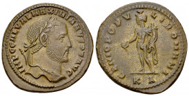 Galerius AE Nummus, Cyzicus 

Galerius (305-313). AE Nummus (28-29 mm, 10.23 g), Cyzicus, 305-306.
Obv. IMP C GAL VAL MAXIMIANVS P F AVG, Laureate ...