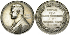 Belgium, Silvered AE Medal 1916, Herbert Hoover 

Belgium. Silvered AE medal 1916 (55 mm, 55.88 g), by Godefroid Devreese. Honoring Herbert Hoover f...
