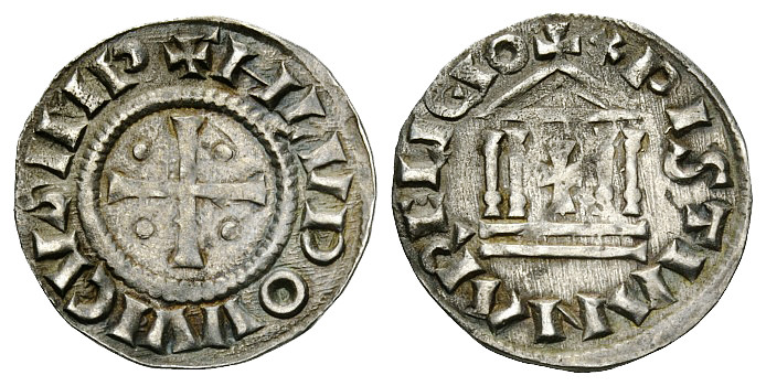Louis le Pieux AR Denier 

Carolingians. Louis le Pieux (814-840). AR Denier à...