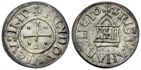 Louis le Pieux, AR Denier 

Monnaies Carolingiennes. Louis le Pieux (814-840). AR Denier (20 mm, 1.68 g).
Av. + HLVDOVVICVS IMP, Croix cantonnée de...
