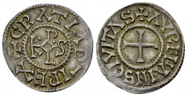 Charles le Chauve, AR Denier, Orléans 

Monnaies Carolingiennes. Charles le Chauve (840-877). AR Denier (20 mm, 1.79 g), Orléans.
Av. + GRATIA D-I ...