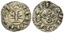 Comté de Melgeuil, AR Denier 

France, Languedoc. Comté de Melgeuil. AR Denier (19 mm, 1.05 g), XIIe siècle.
Boud. 753; PdA 3842.

TTB.
