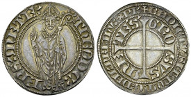 Metz, AR Gros s.d. 

France. Metz, Evêché de. Thierry V de Boppard (1365-1384). AR Gros s.d. (26 mm, 3.34 g), Metz.
Av. THEODC'* EPS'* METE'*, L'év...