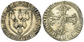 Bretagne, AR Gros à l'écu 

France, Bretagne (duché de). François II (1458-1488). AR gros à l'écu (28 mm, 3.67 g), Rennes.
 Av. + : FRANCISCVS : BR...