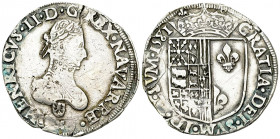 Henri II, AR Franc 1581 

France, Royaume. Henri II (1572-1589). AR Franc 1581 (30 mm, 13.87 g).
Dupl. 1399; PdA 3479.

Rare. TB à TTB.