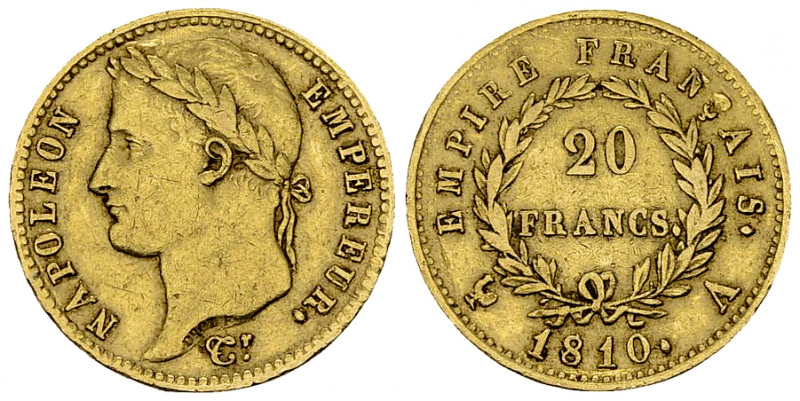 Napoléon I, AV 20 Francs 1810 A, Paris 

France. Napoléon I. AV 20 Francs 1810...