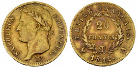 Napoléon I, AV 20 Francs 1812 A, Paris 

France. Napoléon I. AV 20 Francs 1812 A (6.43 g), Paris.
Gad. 1025.

Magnifique patine. TTB.