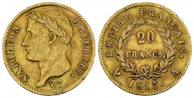 Napoléon I, AV 20 Francs 1813 A, Paris 

France. Napoléon I. AV 20 Francs 1813 A (6.34 g), Paris.
Gad. 1025.

Presque TTB.