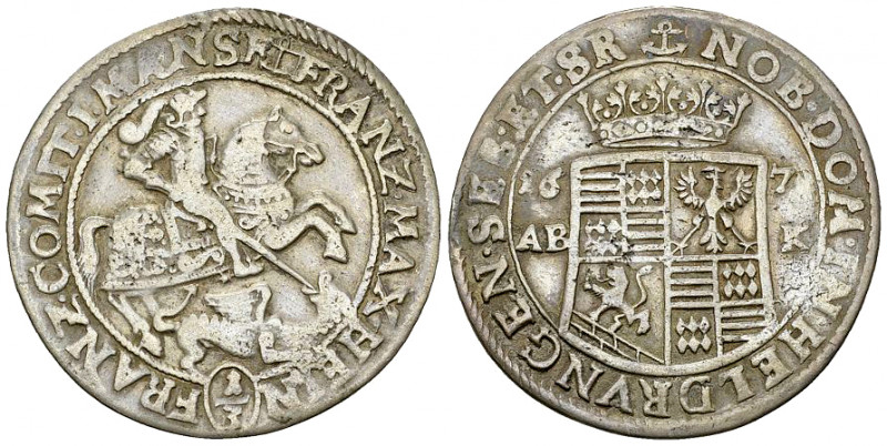 Mansfeld, AR 1/3 Taler 1672, Eisleben 

Deutschland, Mansfeld. Franz Maximilia...