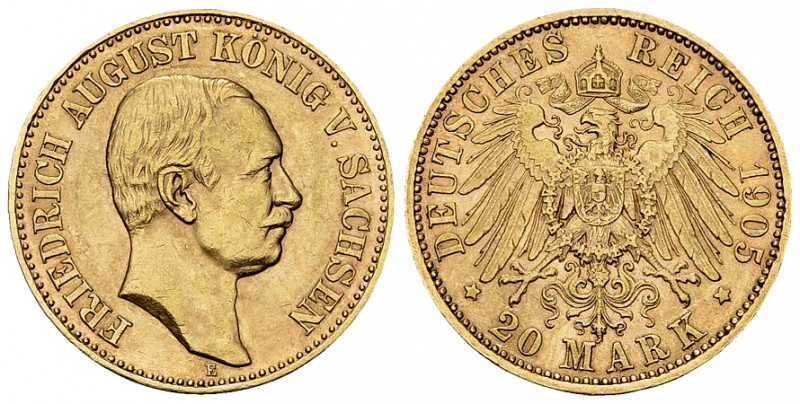 Sachsen, AV 20 Mark 1905 

Deutschland, Sachsen. Friedrich August. AV 20 Mark ...