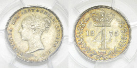 Victoria AR Fourpence 1875, PL63 

Great Britain. Victoria. AR Fourpence 1875.
S. 3917.

PCGS PL63.