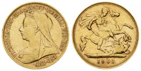 Victoria AV 1/2 Sovereign 1901 

Great Britain. Victoria. AV 1/2 Sovereign 1901 (3.96 g).
KM 784.

Good very fine.