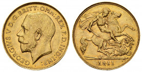 George V AV 1/2 Sovereign 1911 

Great Britain. George V. AV 1/2 Sovereign 1911 (3.99 g).
KM 819.

Lovely reddish toning and good extremely fine.