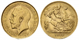 George V AV 1/2 Sovereign 1912 

Great Britain. George V. AV 1/2 Sovereign 1912 (3.99 g).
KM 819.

Extremely fine.