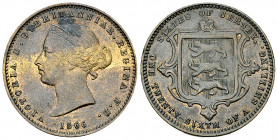Jersey AE 1/26 Shilling 1866 

Jersey. Victoria. AE 1/26 Shilling 1866 (24 mm, 4.73 g).
KM 4.

Almost extremely fine.