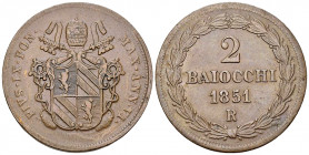 Pius IX, CU 2 Baiocchi 1851/VI 

Italia. Stato Pontificio. Pius IX. CU 2 Baiocchi 1851 R/a. VI (35 mm, 19.73 g).
KM 1344.

BB.