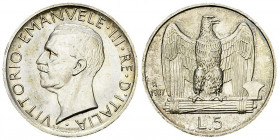Vittorio Emanuele III, AR 5 Lire 1927 R, Roma 

Italia. Vittorio Emanuele III. AR 5 Lire 1927 R (4.99 g), Roma. *FERT*
KM 67.1.

FDC.