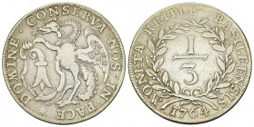 Basel, AR 1/3 Taler 1764 

Schweiz. Basel, Stadt. AR 1/3 Taler 1764 (29 mm, 8.33 g).
HMZ 2-101a.

Gutes schön.