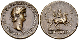 Nero AE "Sestertius", later aftercast 

Nero, after Giovanni Cavino (1500-1570). Paduan AE "Sestertius" (35 mm, 24.29 g). 
Obv. NERO CLAVDIVS CAESA...