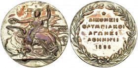 Athens 1896, Olympic Games Silvered AE Participant's Medal 

A Collection of Olympic Medals. Greece. The I. Olympiad, Athens 1896. Silvered AE Parti...
