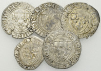 France, Lot of 5 Blancs guénar 

France. Henri VI (1380-1422). Lot of 5 (five) Blancs guénar.

Fine/very fine. (5)

Lot sold as is, no returns....