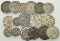 Schweiz, Lot von 17 Kantonalmünzen 

Schweiz. Lot von 17 (siebzehn) Kantonalmünzen: Aargau (3), Appenzell (2), Freiburg, Genf (4), Graubünden (2), S...