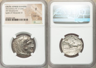 DANUBE REGION. Balkan Tribes. Imitating Alexander III the Great. 3rd century BC or later. AR tetradrachm (27mm, 3h). NGC Fine, edge chip. Celtic issue...