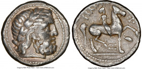 EASTERN EUROPE. Imitating Philip II of Macedon (ca. 4th-3rd centuries BC). AR tetradrachm (24mm, 13.72 gm, 5h). NGC VF 5/5 - 4/5. Copying Amphipolis I...