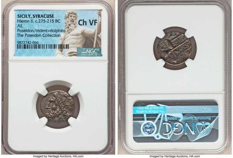 SICILY. Syracuse. Hieron II (ca. 275-215 BC). AE litra (18mm, 8h). NGC Choice VF...