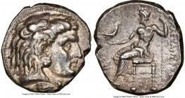MACEDONIAN KINGDOM. Alexander III the Great (336-323 BC). AR tetradrachm (26mm, 11h). NGC XF, die shift. Posthumous issue of Babylon, under Seleucus I...
