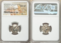 MACEDONIAN KINGDOM. Alexander III the Great (336-323 BC). AR drachm (17mm, 11h). NGC Choice VF. Posthumous issue of Colophon, ca. 319-310 BC. Head of ...