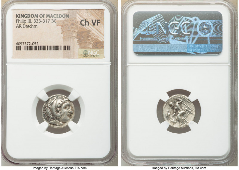 MACEDONIAN KINGDOM. Philip III Arrhidaeus (323-317 BC). AR drachm (16mm, 10h). N...