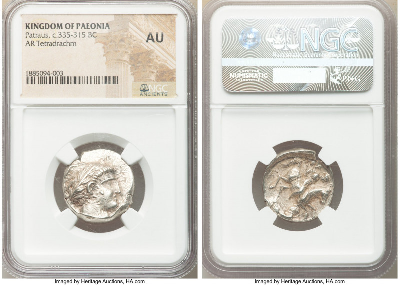 PAEONIAN KINGDOM. Patraus (ca. 335-315 BC). AR tetradrachm (23mm, 2h). NGC AU. L...