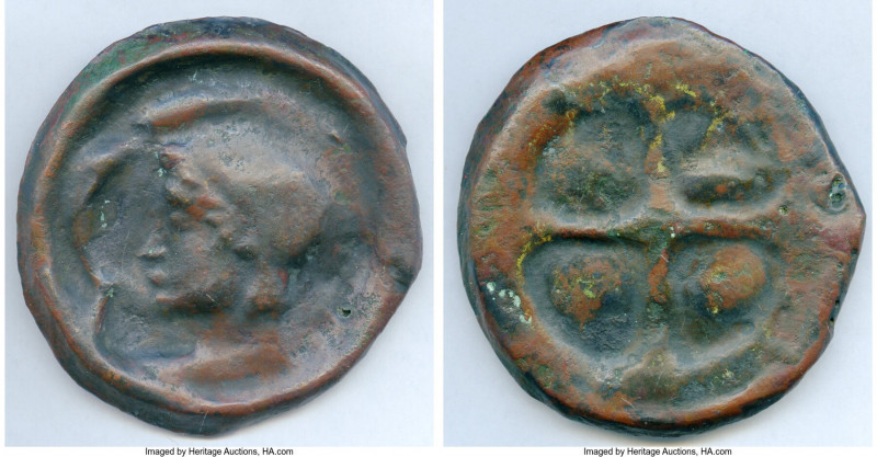 SCYTHIA. Olbia. Ca. 470-460 BC. Cast AE (75mm, 255.45 gm, 12h). Fine, flan flaw,...