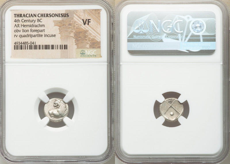 THRACE. Chersonesus. Ca. 4th century BC. AR hemidrachm (12mm). NGC VF. Persic st...