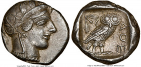 ATTICA. Athens. Ca. 440-404 BC. AR tetradrachm (25mm, 17.20 gm, 10h). NGC Choice AU 5/5 - 4/5. Mid-mass coinage issue. Head of Athena right, wearing e...