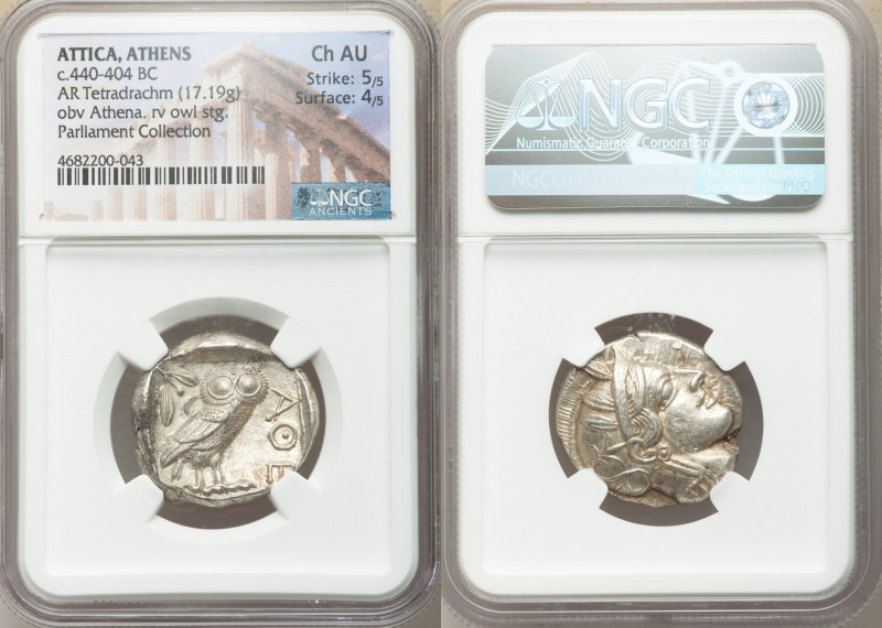 ATTICA. Athens. Ca. 440-404 BC. AR tetradrachm (24mm, 17.19 gm, 10h). NGC Choice...