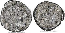 ATTICA. Athens. Ca. 440-404 BC. AR tetradrachm (24mm, 17.02 gm, 10h). NGC Choice AU 5/5 - 2/5. Mid-mass coinage issue. Head of Athena right, wearing e...