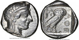 ATTICA. Athens. Ca. 440-404 BC. AR tetradrachm (26mm, 17.18 gm, 4h). NGC XF 5/5 - 4/5. Mid-mass coinage issue. Head of Athena right, wearing earring, ...