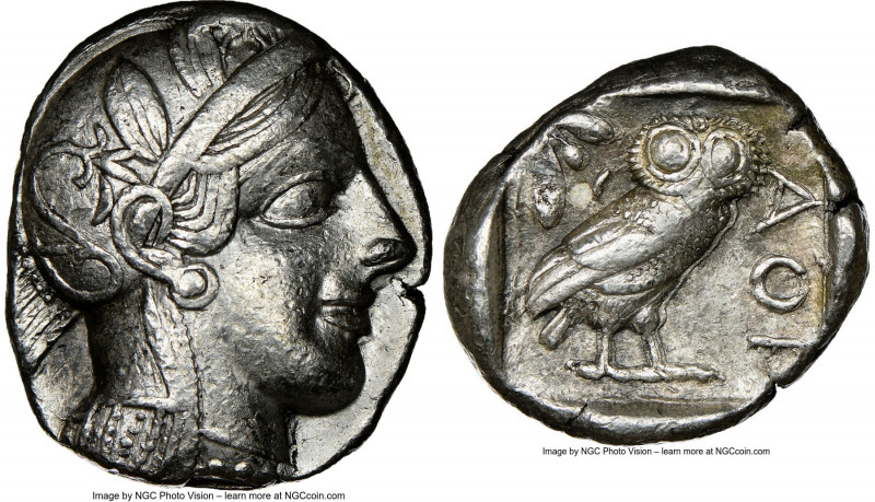 ATTICA. Athens. Ca. 440-404 BC. AR tetradrachm (24mm, 17.13 gm, 4h). NGC Choice ...